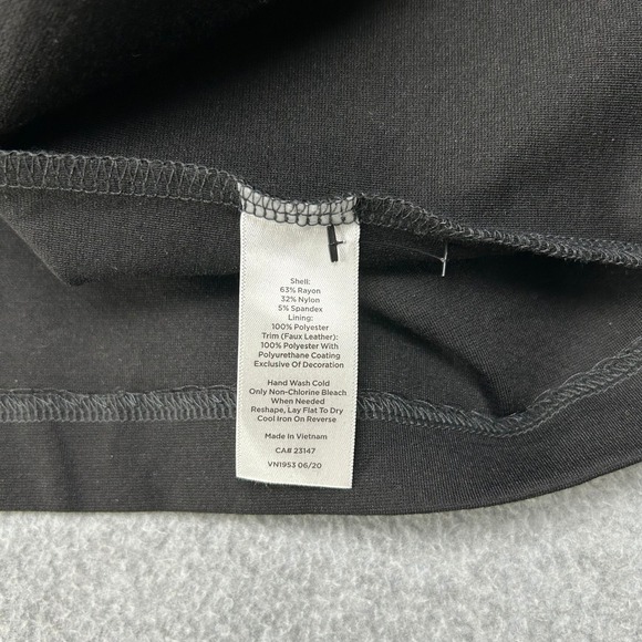 Talbots Black Sheath Dress‎ Ponte Tweed Neckline 3/4 Sleeve Office 14 Petite 14P - Picture 11 of 13